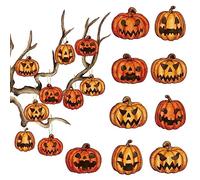 9Pcs Halloween Hanging Ornament for Tree,Halloween Hanging Pendants Tree Decorations,Funny Mini Pumpkins Cat Ghost Bat Halloween Hanging Baubles Ornament Paper Cards for Halloween Tree Home Decor