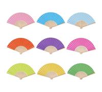 9Pcs Hand Fans Folding, DIY Bamboo Handmade Paper Fans, Folding Chinese Fan for Party Wedding Dancing DIY Home Decorations (Multicolor)