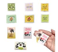 9Pcs Handmade Embroidery Cloth Labels, Sew On Applique Patches for Clothing, Fabric Patches for Clothes, DIY Patch Decorations, Handmade Tags for Jackets, Bags, Crafts