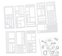9pcs Handmade Flexible Record Template, 13.3x5.8cm/5.24x2.28 Inch Bookmark Journal Stencils Set Reusable Planner Stencils for Scrapbook Notebook DIY Drawing and Creative Note Layouts