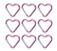 9pcs Heart Shape Carabiner Light Weight Multicolor Outdoor For Camping Hiking Travel Keyring For Camping