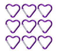 9pcs Heart Shape Carabiner Light Weight Multicolor Outdoor for Camping Hiking Travel Quickly Release Carabiner
