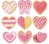 9Pcs Heart Shape Stick, Notes Self-Stick Memo Note Writing Pad Self-Adhesive Diaries Page Notepads for Office School Use