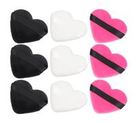 9pcs Heart Shaped Makeup Puff Sponge for Loose Powder and Concealer | Soft Lint Sponge, Good Coverage Blending, Vanity Table Use, Travel Makeup, Beginners and Artists