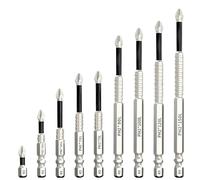 9pcs Hex Head Screwdriver Kit, Anti-Slip Magnetic Alloy Steel Impact Bits Set, 1/4 inch Hex Shank Precision PH2 Screwdriver Drill Bit Set for DIY Projects and Professional Repair