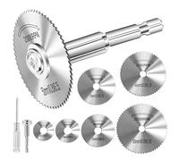 9pcs Hexagonal Shank High Speed Saw Blade, 6-Piece Circular Saw Blades, Heavy-Duty Carbon Steel with HSS for PVC Plastic Wood Soft Metal DIY Precision Cutting Kit