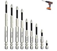 9pcs high Magnetic Drill bit Set, Electric Precision Impact-Resistant high Hardness Strong Magnetic Screwdriver Set, Dedicated for Power Tools and Impact Drills