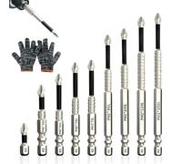 9PCS High Magnetic Drill Bit Set,Professional Magnetic Drill Bits for Electric Tools, Anti Slip Screwdriver Bits, Precision Hardened Steel Drill Screwdriver Bits Set for Impact Drivers & DIY Projects