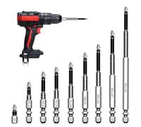9Pcs High-Magnetic Screwdriver Drill Bit Anti-Slip Magnetic Impact Electric Drills Bits Kit Strong Precision Screwdrivers Set for Electric Drill and Driver Tools 25 50 65 70 75 90 100 120 150mm