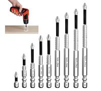 9PCS High Magnetic Screwdriver Drill Bit Set Anti-Slip Magnetic Impact Electric Drills Bits Kit Strong Durability Screw Drilling Bits Precision Driver Sets Contain 25 50 65 70 75 90 100 120 150mm