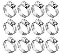 9PCS Hose Clips Stainless Steel 16-25mm Jubilee Clips Assorted Hose Clamps Adjustable Hose Pipe Clips Worm Drive Small for Flexible Exhaust Hose Pipe Washing Machine Garden Connections
