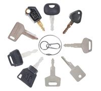 9PCS Ignition starter Key Set Agricultural/Excavator Machinery for Caterpillar, Hitachi, Kobelco, Komatsu, Kubota For Digger - Plant - Dumper - Tractor - Dozer - Roller
