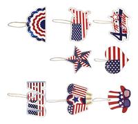 9PCS Independence Day Star Ornament Decorative Pendant For Holiday Decors And Festival Atmospheres Enhancement Festival Holiday Hanging Decors