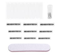 9pcs Ingrown Toenail Corrector Kits, 3 Sizes 9 Titanium Alloy Strips 10 Auxiliary Stickers 1 Nail File Practical Tools for Curved Nail Repair Straightener Brace Removal