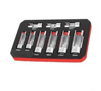 9pcs Injector Fuel Line Socket Wrench Set 10 Through 22mm Chrome Vanadium Steel Having 1/4 3/8 1/2 Inch Drives for Union Nut Abs Plus Cylinder Pipes Auto