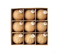 9Pcs Large Christmas Tree Ball, 8Cm Christmas Baubles Ornament Set, Silver And Gold Shatterproof Hanging Ball, For Festival Decor