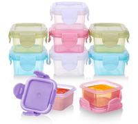 9Pcs Leakproof Small Food Containers with Lids and Sealing Ring - Versatile Plastic Mini Cute Snack Pots for Sauce, Jams, Dressing