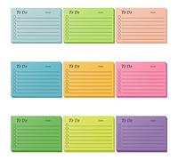 9Pcs Lined to Do List Sticky Notes, Self-Stick Notes Pad, Planner Reminders, Planning Lined Daily List Notepad, Assorted Colors Sticky Note Pad 3 x 3.5inch for Home School Office