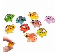 9PCS Luminous Mini Frogs Figurine,Cute Tiny Frogs for Crafts,Glow in Dark Resin Frog Figurines,Miniature Frog Figurines Cute Animal Figures Model for Miniature Fairy Garden Accessories DIY Craft