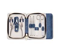 9Pcs Luxury Package Stainless Manicure Set Surgical Grade Scissors Full Function Series Pedicure Nail Tools Set Flat Nail Olecranon Pliers Flat Steel Pusher Ear Spoon
