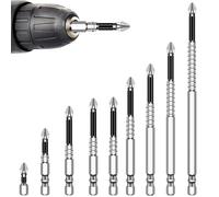 9PCS Magnetic Screwdriver Drill Bit Set, PH2 Impact Driver Bits 25L 50L 65L 70L 75L 90L 100L 120L 150L, High-Grade Steel Screw Bits with Anti-Slip and Magnetic Design for DIY