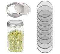 9pcs Mason-Jar Sprouting Lids with 82mm Sprouting Screens - 304 Stainless Steel Mesh for Alfalfa, Broccoli, Lentils - Ideal for Home Sprouting & Bean Sprouting Sieve Lids(screens Only)