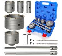 9Pcs Masonry Core Drill Bit Kit 30 40 65 80 100 mm with Hammer Adapter