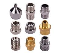 9pcs Metal Airbrush Adapter Kit Multi-Size Fitting Connector Set for Air Hose Compatible with Badger Paasche