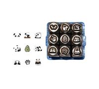 9PCS Metal Chisels Panda Series Professional Metal Stamp Set Carving Tool Pattern Carving Tool Steel Texture for Jewelry