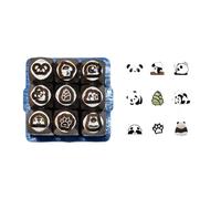 9PCS Metal Chisels Panda Series Professional Metal Stamp Set Carving Tool Pattern Carving Tool Steel Texture for Jewelry