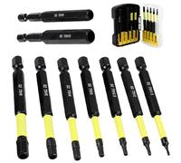 9pcs Metric Size Hexagonal Shank Allen Wrengh Bit Set H1.5 to H10 with Magnetic Design for Impact Driver Projects Electronics Disassembly Kit