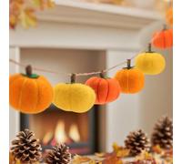 9PCS Mini Felt Pumpkins Autumn Decorations, 1.35m Fall Pumpkins Garland Decor, 3.5cm Cute Autumnal Pumpkins Bunting for Thanksgiving Halloween Fall Decor Indoor for Home Bedroom Table Room