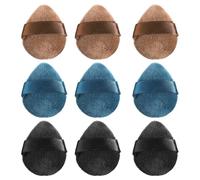 9PCS Mini Powder Puff, Reusable Small Triangle Powder Puff, Portable Drop-Shaped Finger Puffs for Blush, Highlight, Shadow, Loose Powders, Setting Makeup, Creating a Natural Delicate Makeup Look