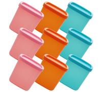 9Pcs Multi-Functional Mini 230Ml Food Storage Containers Set Small Plastic Seal Storage Boxes for Fridge Microwave Freezer Safe Fruit Organizer Kitchen in Pink, Sky Blue, and