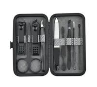 9Pcs Nail Clippers Set with Bag Professional Trimmer Pedicure Care Tools Manicure Set Nail Art Grooming Tools,9Pcs,Black