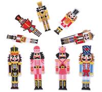 9pcs Nutcracker Embroidered Applique Patches for Shirts and Cushions | Polyester Fabric, Bright Colours, Rich Details, Nutcracker Shape, Repairing Holes, DIY Decoration, Decorative Craft Projects