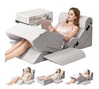9PCS Orthopedic Bed Wedge Pillow Set for Post-Surgery Recovery, Body Positioners for Back and Leg Pain Relief, Adjustable Memory Foam Comfort for Sitting in Bed, Ideal for Adult Acid Reflux & GERD
