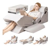 9PCS Orthopedic Bed Wedge Pillow Set for Post-Surgery Recovery, Body Positioners for Back and Leg Pain Relief, Adjustable Memory Foam Comfort for Sitting in Bed, Ideal for Adult Acid Reflux & GERD