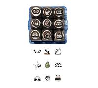 9Pcs Panda Theme Jewelry Carving Tool Jewelry Chisels Set Professional Metal Stamp Set Steel Texture for Pattern Making Handmade Accessories
