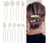 9Pcs Pearl Wedding Hairpin, Exquisite Wedding Accessories, Beautiful Pearl Hair Pins Decorations for Women, Bridal Hair Pins Decor Suitable for Brides Bridesmaids Hosts