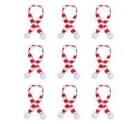 9pcs Pet Xmas Scarf Knit Christmas Themed for Pet Party Birthday | Washable Reusable Knit Accessory, Fashionable Adorable Style, for Cats and Dogs at Festive Gatherings Random Color