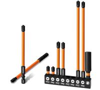 9Pcs Phillips Pozidriv Slotted Electricians Bits, Josaton S2 Steel Impact Driver Bit with Bit Extensions, Upgraded FPH2 & FPZ2 from PH2 & PZ2, Magnetic Screwdriver Drill Bit, 1/4" Hex Shank