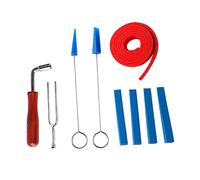 9Pcs Piano Tuning Tools Kit Including Mute Blocks Wrench Mute Bar Mute Strip Tuning Fork Rubber Mute Wool Felt Temperament Strip