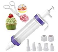 9Pcs Piping Nozzle Set with Cake Decorating Pen - Piping Gun for Cake Decorating Piping Nozzle Set - Icing Piping Kit - Cookie Decorating Kit - Baking Supplies Set with 7 Nozzles