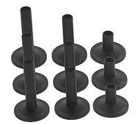 9pcs Plastic Cymbal Sleeves for 8mm Rods on Boom Stands | Black Polished Finish, Not Included Portable Kit for Electronic Drums and Live Performance, Felt Pads