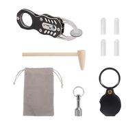 9pcs Pocket Pinger Coin Tester Kit, Portable Gold and Silver Coin Ping Tester Kit Include Clip Wooden Mallet Magnetic Clasp Storage Bag Magnifying Glass Protective Head for Authenticity