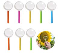 9Pcs Portable Magnifying Glasses,Small Magnifying Glasses with Green Handle Plastic,Handheld Magnifying Gla/sses,for Reading & Outdoor Science Class,Handheld Magnifier for Exploring & Observation