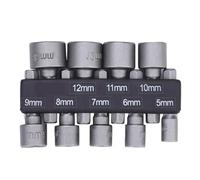 9pcs Power Hand Driver Drill Tools Set 5-13.0mm Metric Socket Wrench Set Power Nuts Driver Socket 1/4" Hex Shank Drill Bit Set for Electric Drill