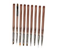 9Pcs Professional Nails Art Brushes Set With Premium Nylon Bristles And Ergonomic Handle For Salon Home Manicure Design