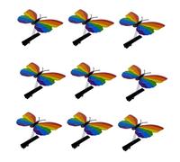 9PCS Rainbow Butterfly Hair Clips for Birthday Party, Pride Rainbow Accessories, Butterfly with Foldable Wings, Celebration Headpiece Outfit Accessories for Women & Girls(Spring style)